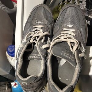 New Balance Gray Men's Athletic Sneakers with White Laces